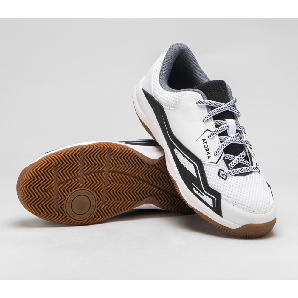 Decathlon Atorka Kids' Handball Sneaker Shoes H100‎ in white and black size 6